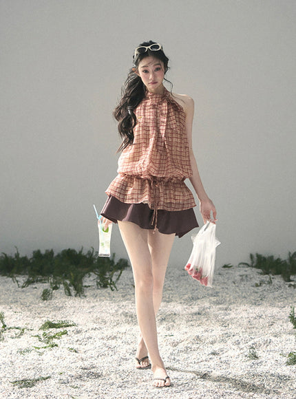 Caramel Field Blouse Dress