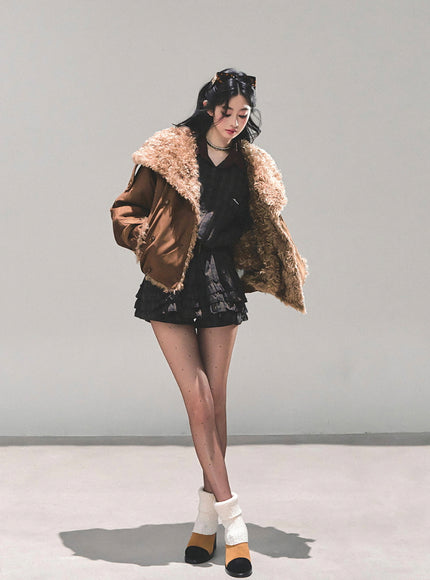 Winter Cloud Shearling Jacket - Brown