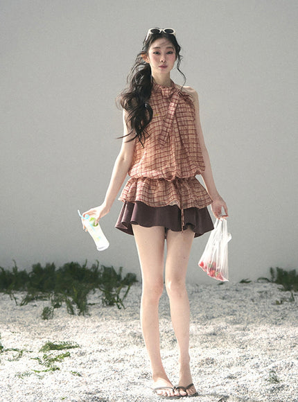 Caramel Field Blouse Dress