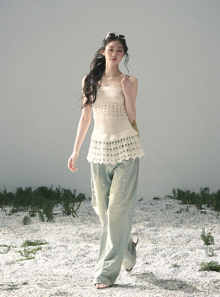 Dewdrop Denim Pants - Light Blue