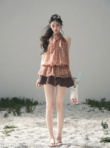 Caramel Field Blouse Dress