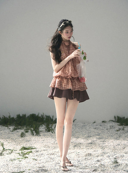 Caramel Field Blouse Dress
