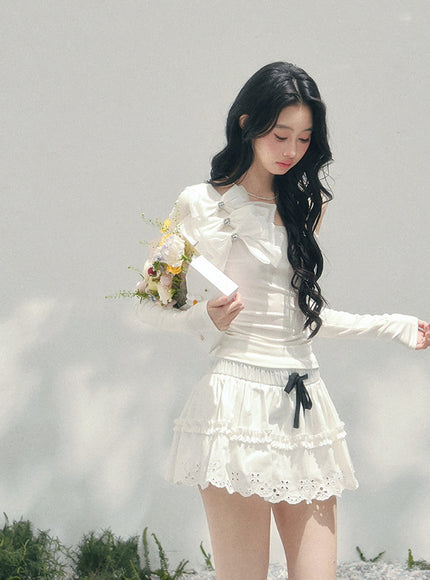 Coquette Ballerina Lace Ruffle Skirt