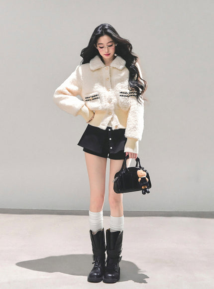 Layered Skort Shorts - Black