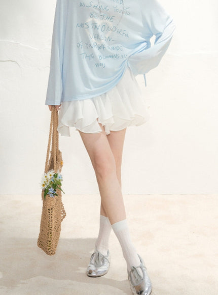 Petal Waltz White Skirt