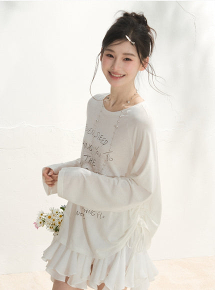 Petal Waltz White Skirt