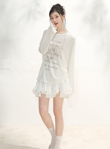 Petal Waltz White Skirt