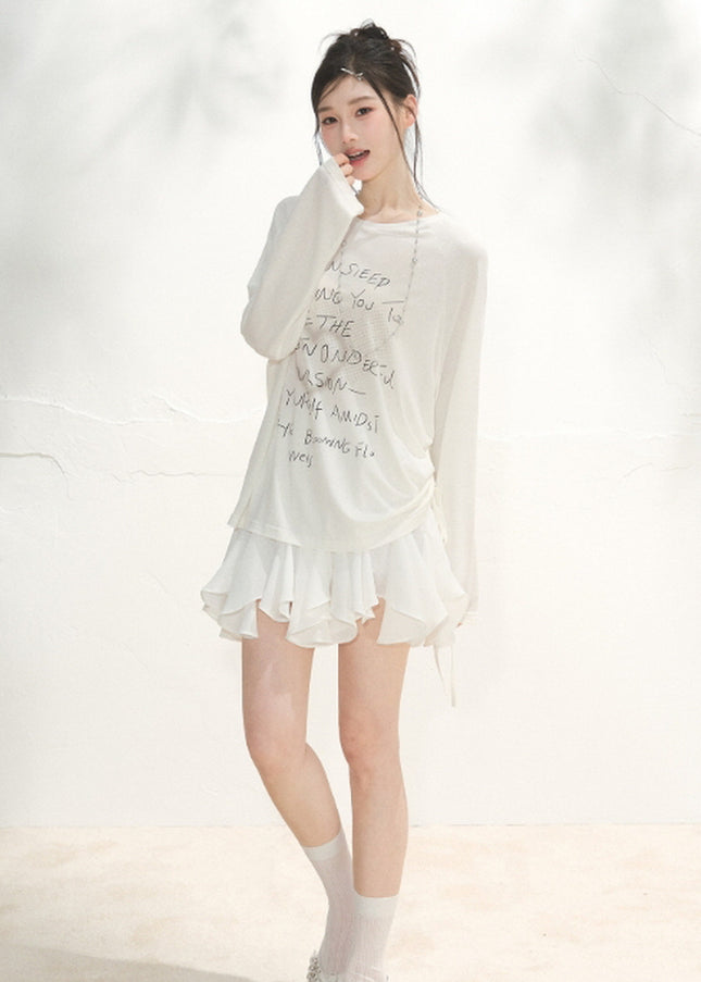 Petal Waltz White Skirt