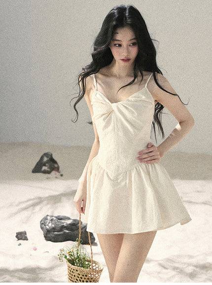 Ivory Moon Ribbon Mini Dress