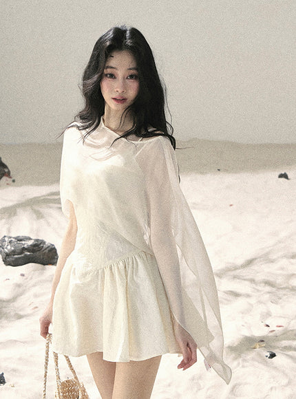 Ivory Moon Ribbon Mini Dress