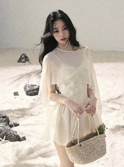 Ivory Moon Ribbon Mini Dress