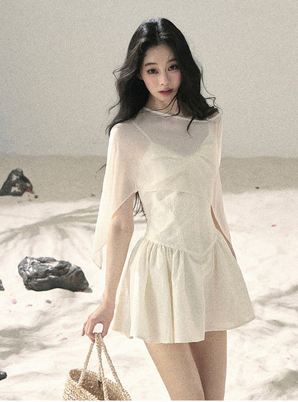 Ivory Moon Ribbon Mini Dress