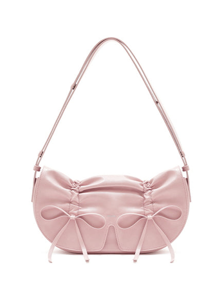 Ribbon Ruche Bag - Pink