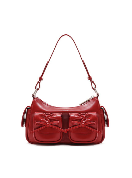 Double Bow Heart Bag - Red