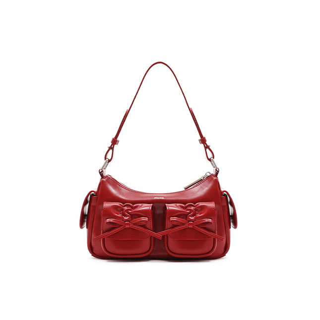 Double Bow Heart Bag - Red
