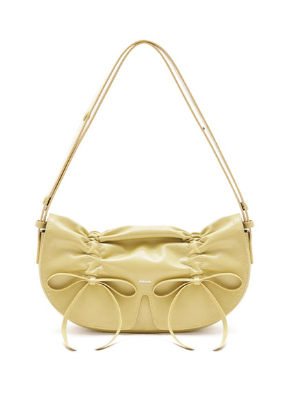 Ribbon Ruche Bag - Yellow