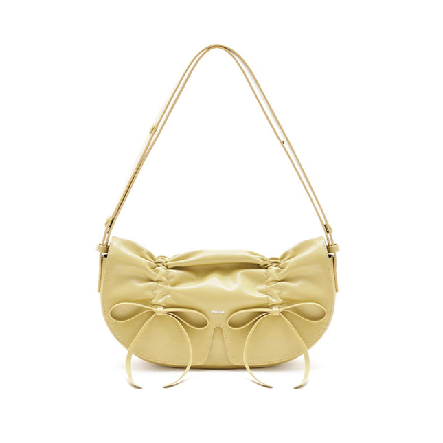 Ribbon Ruche Bag - Yellow