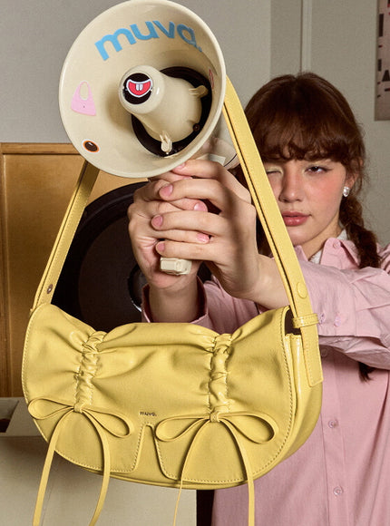 Ribbon Ruche Bag - Yellow