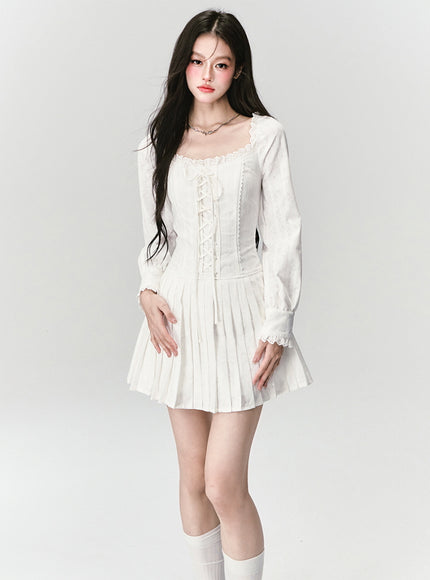 Romance Pleated Mini Dress