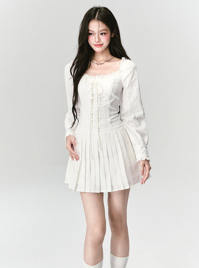 Romance Pleated Mini Dress