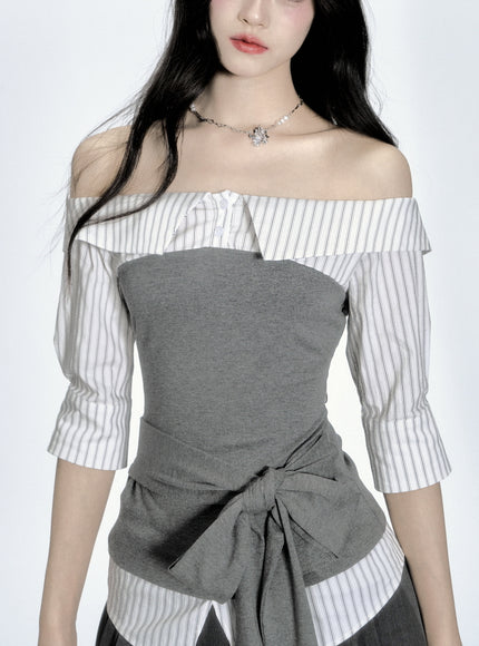 Off-Shoulder Scholar Top