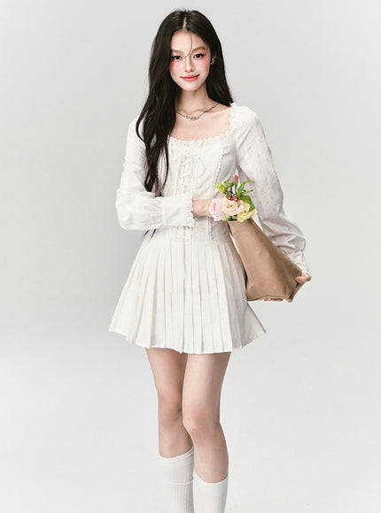Romance Pleated Mini Dress