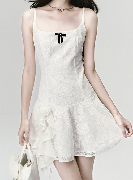Ivory Muse Bow Mini Dress