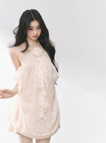 Blossom Corsage Mini Dress