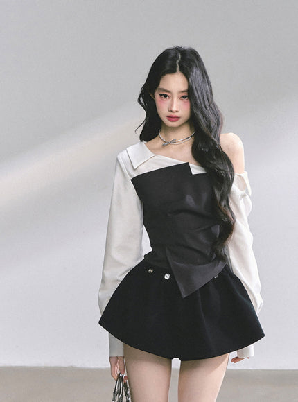 Black & White Layered Top