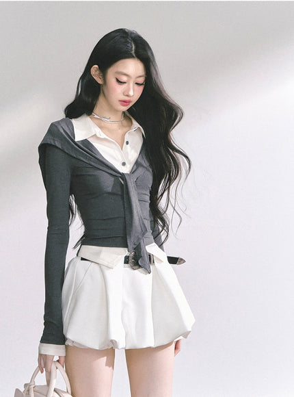 Layered Contrast Top