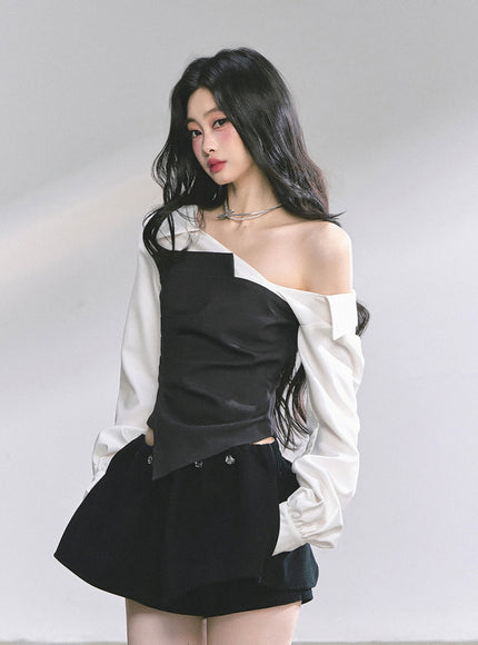 Black & White Layered Top