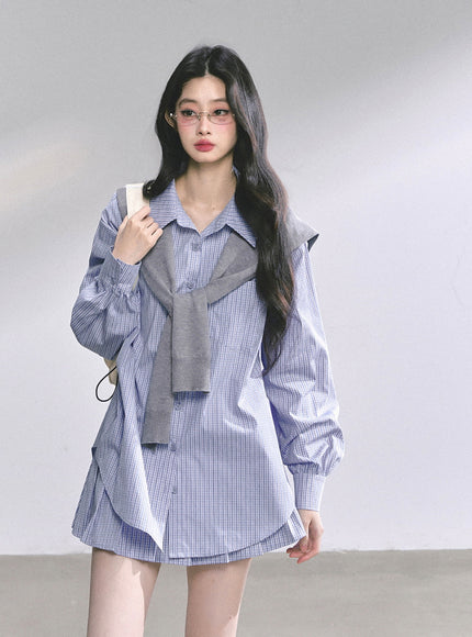 Soft Contrast Shirt Set