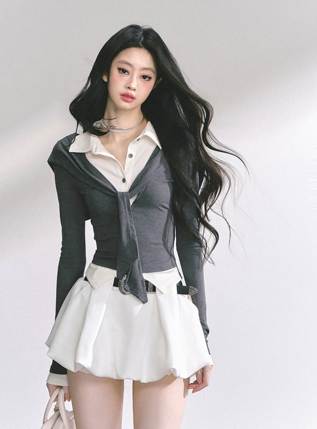 Layered Contrast Top