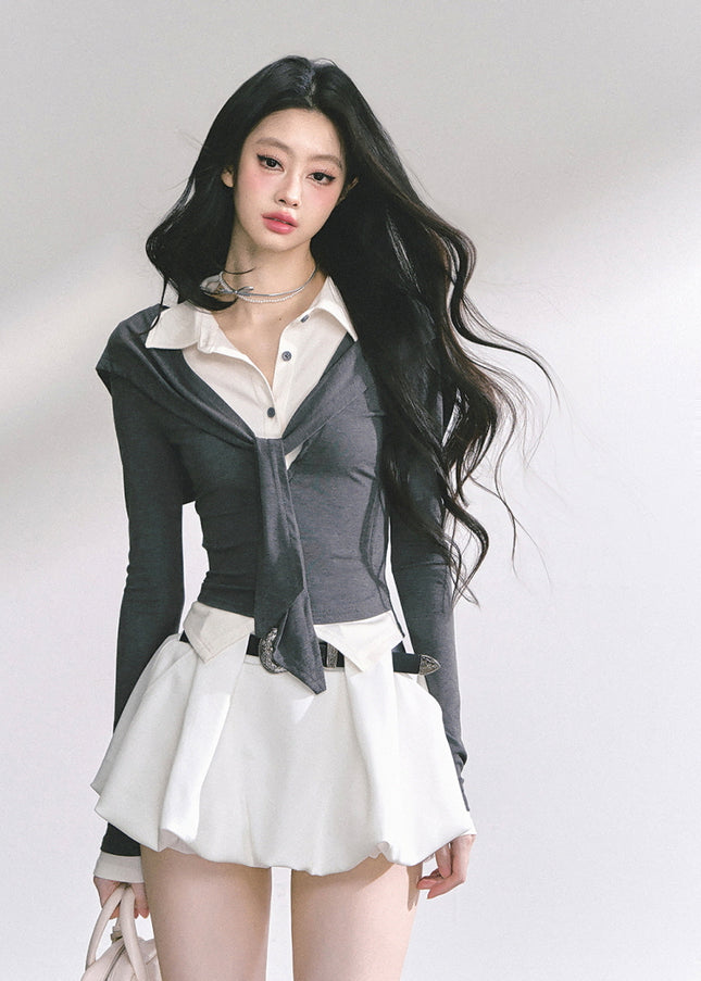 Layered Contrast Top
