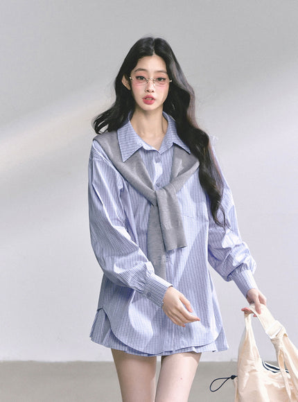 Soft Contrast Shirt Set