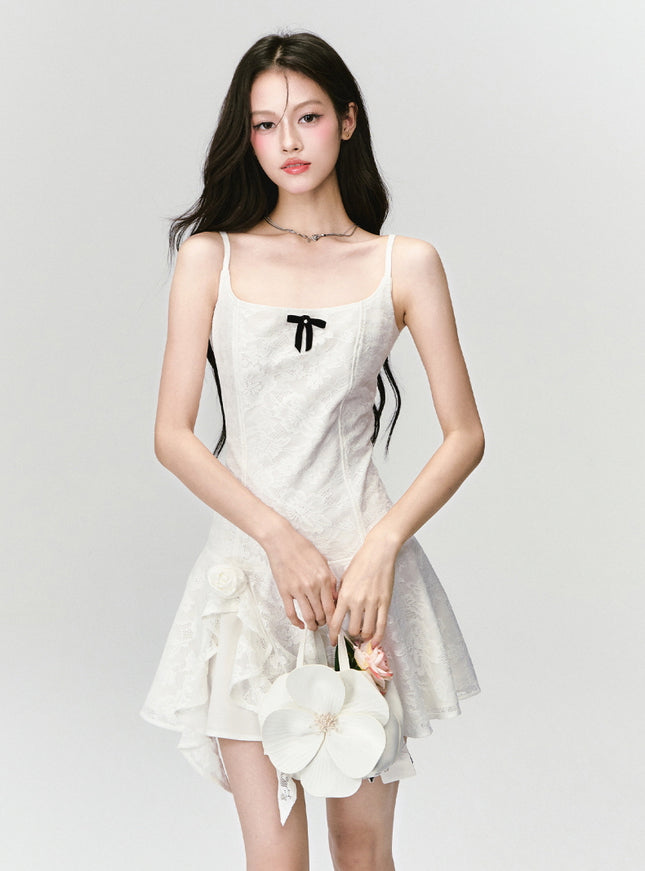 Ivory Muse Bow Mini Dress