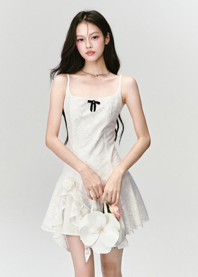 Ivory Muse Bow Mini Dress