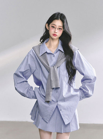 Soft Contrast Shirt Set