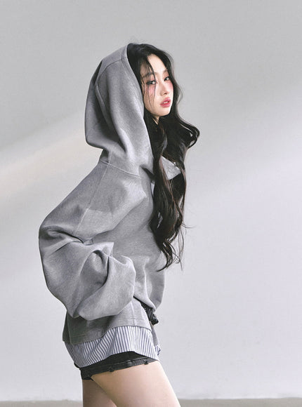Off-Shoulder Gray Belt Sweatshirt