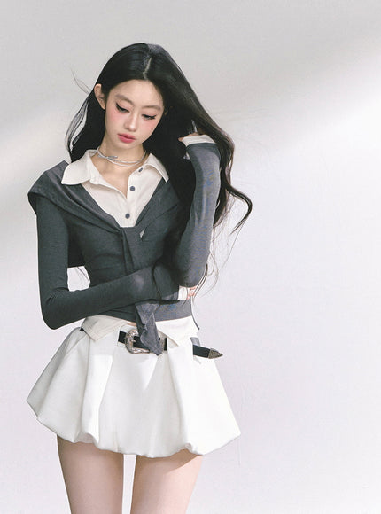 Layered Contrast Top