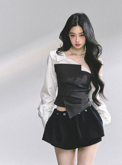 Black & White Layered Top