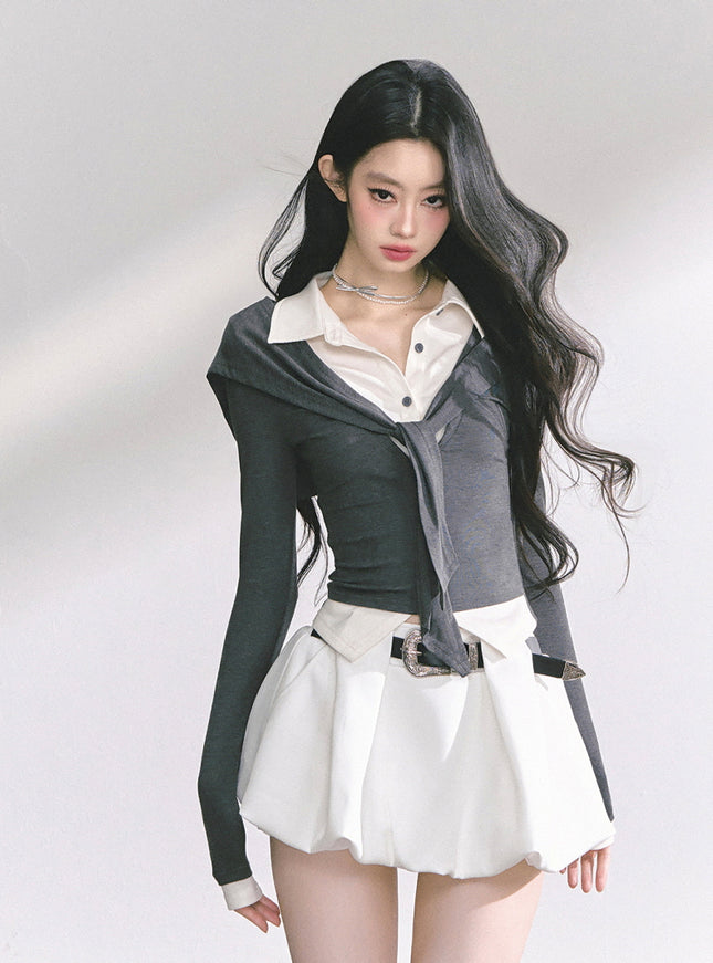 Layered Contrast Top
