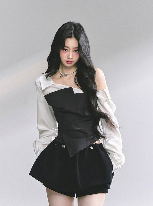 Black & White Layered Top