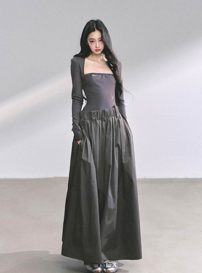 Timeless Gray Maxi Dress