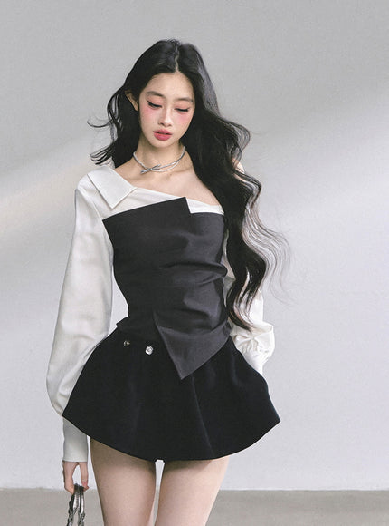 Black & White Layered Top