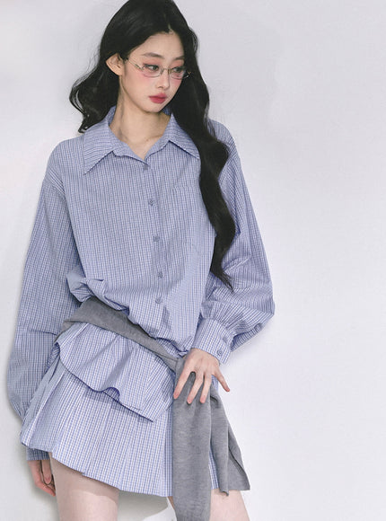 Soft Contrast Shirt Set