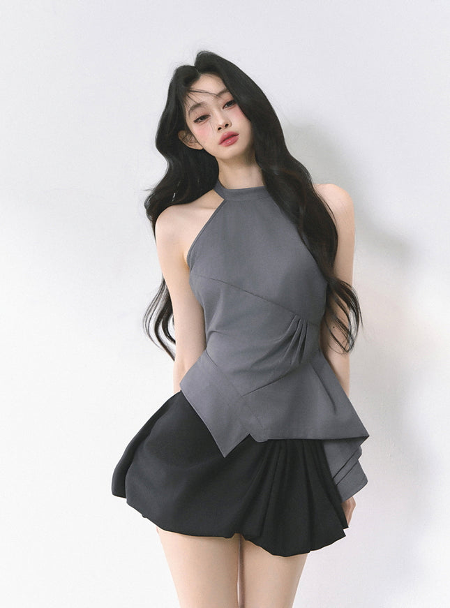 Sculptural Layer Halter Top