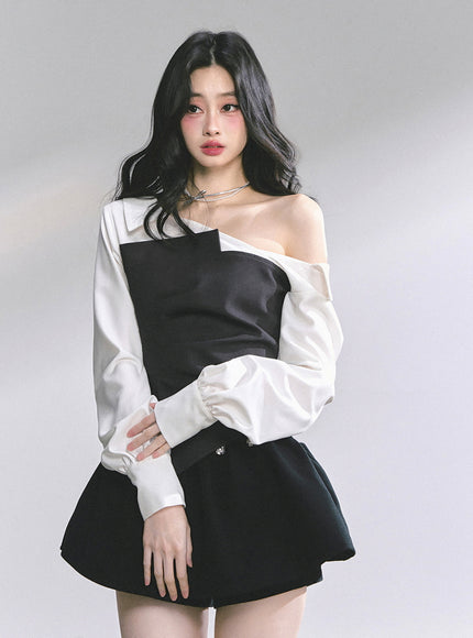 Black & White Layered Top