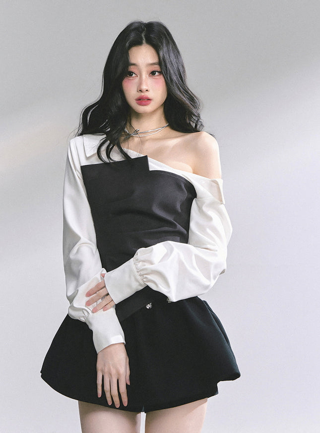 Black & White Layered Top