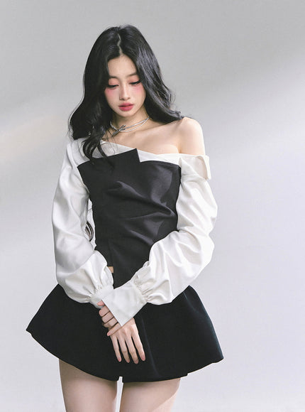Black & White Layered Top